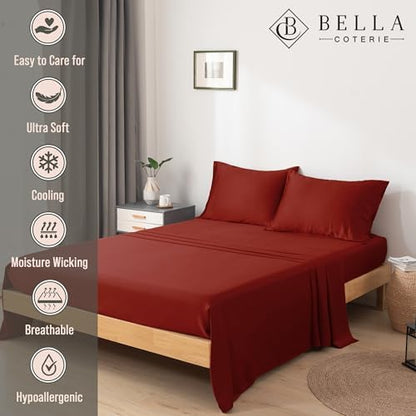 Bella Coterie Bamboo Viscose 34" Split Top King Sheets, Organically Grown