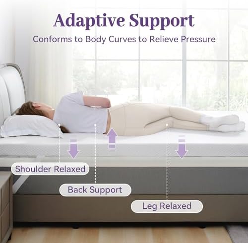 SINWEEK 2 Inch Gel Memory Foam Mattress Topper King Size, Ventilated High Density Pad for Back Pain, Bed Topper with Removable Soft Cover, CertiPUR-US Certified