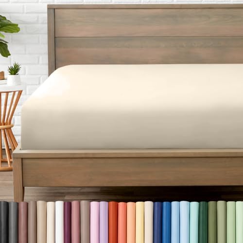 Bare Home Queen Fitted Sheet - 1800 Ultra-Soft (Queen, Sand)