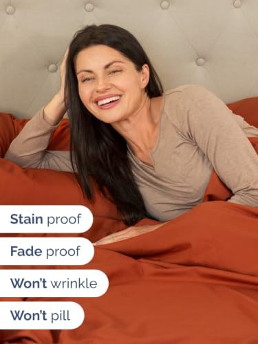 Extra Deep Pocket King Size Sheet Set - Breathable & Cooling - Terracotta