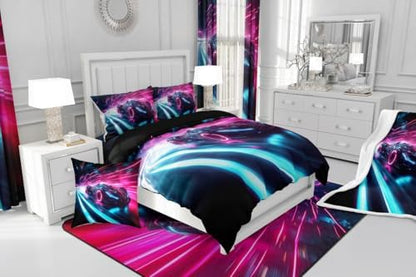 Kids Boys Sports Car Comforter Set King Size Red Blue Race Car Comforter for Kids Teens Room Decor Extreme Sports Theme Bedding Set Cool Speed Luxury Car Decor Quilt Set Soft for All Season