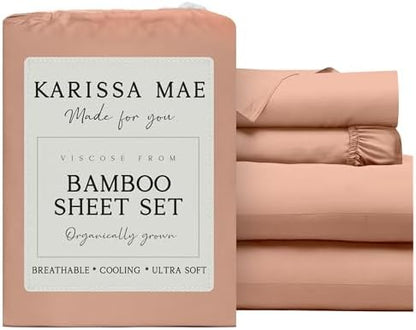 KARISSA MAE Luxury Bamboo Viscose California King Size Sheet Set