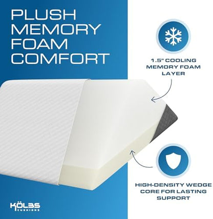 Kolbs 4pcs Orthopedic Bed Wedge Pillow Set | Stylish Chic Plush Velvet Cover | Post Surgery Body Pillow, Wedge Pillows for Sleeping | Acid Reflux and Gerd Wedge Pillow for Sleeping