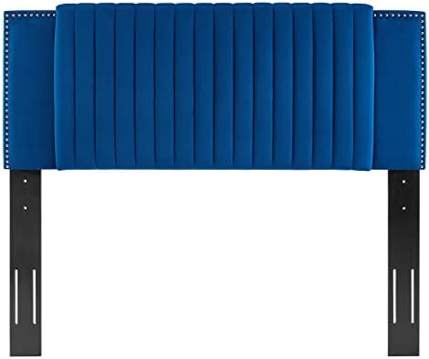 Modway MOD-6662-NAV Felicity Channel Tufted Performance Velvet Full/Queen Headboard, Navy