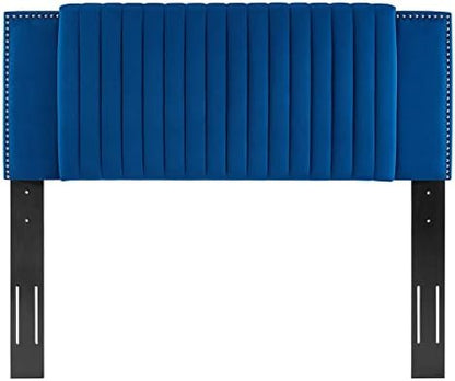 Modway MOD-6662-NAV Felicity Channel Tufted Performance Velvet Full/Queen Headboard, Navy