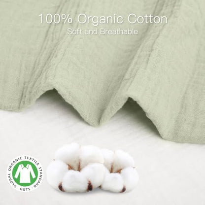 Organic Baby Crib Sheets 52x28 Inches 2 Pack Baby Girls Blossom&GrassGreen