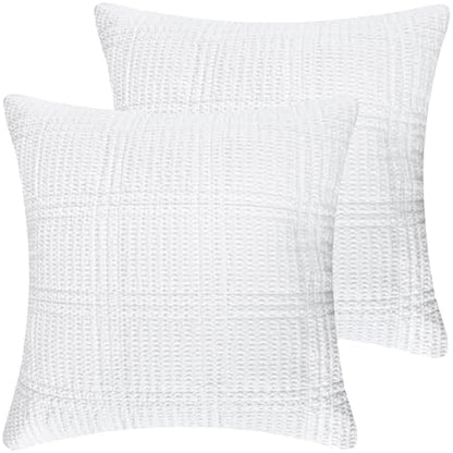 Levtex Home - Cloud Waffle - Quilted Euro Sham Set of 2 - Waffle Weave - Bright White - (26x26in.), No Insert - Cotton