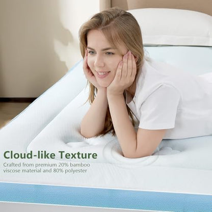 Hansleep King Mattress Topper Memory Foam,King Size Pillow Top Mattress Pad