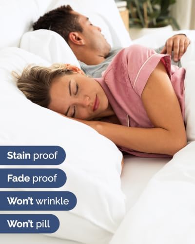 Extra Deep Flex Top Split Head King Sheet Set - 6pc Cooling Sheets - White