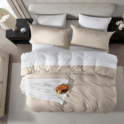 Hearth & Harbor Prewashed California King Duvet Cover Set, Linen