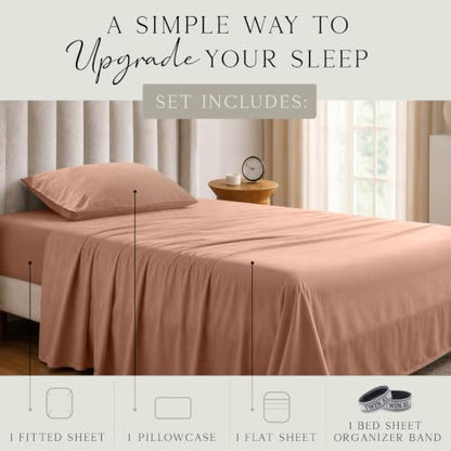 KARISSA MAE Luxury Bamboo Viscose Twin XL Size Sheet Set
