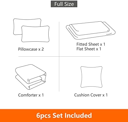 6 Pieces Gaming Bedding Set Full Size for Boys Gamer Comforter Set for Boys Girls Kids Teens 6 Piece Bed in A Bag Video Game Bedding for Gamer Room Decorative Full45