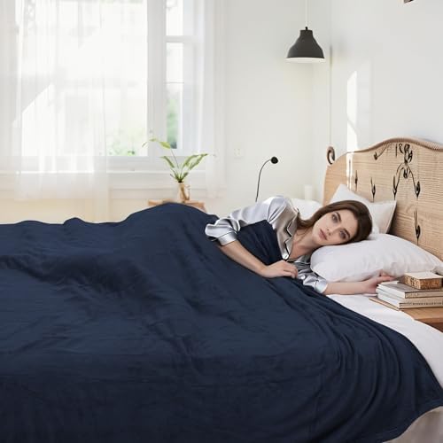 Electric Heated Blanket Full Size 72"x84", Dark Blue