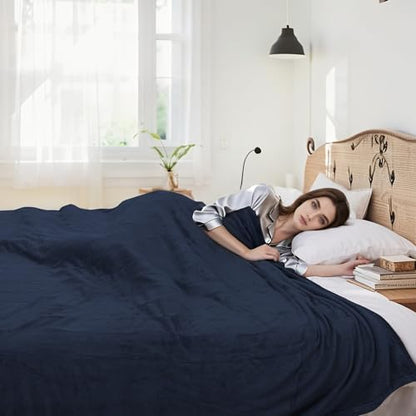 Electric Heated Blanket Full Size 72"x84", Dark Blue