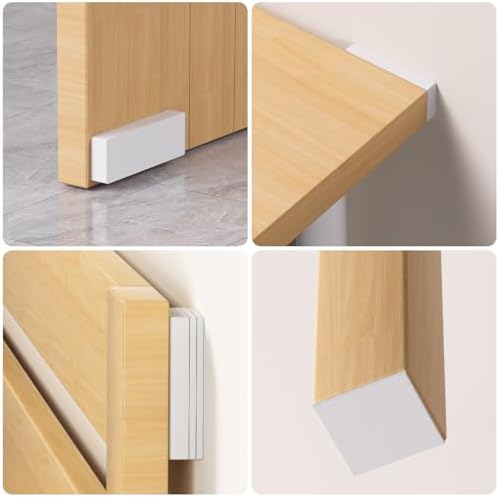 LveSunny 18Pcs Furniture Pads,EVA Foam Headboard Stoppers for Wall, 8Pcs (15mm Thick)+10Pcs (5mm Thick) wall Protector, Anti-Vibration Soundproof Pads, Couch stoppers, Bed Noise Stopper, White