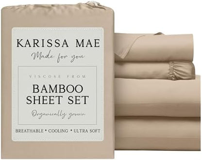 KARISSA MAE Luxury Bamboo Viscose King Size Sheet Set