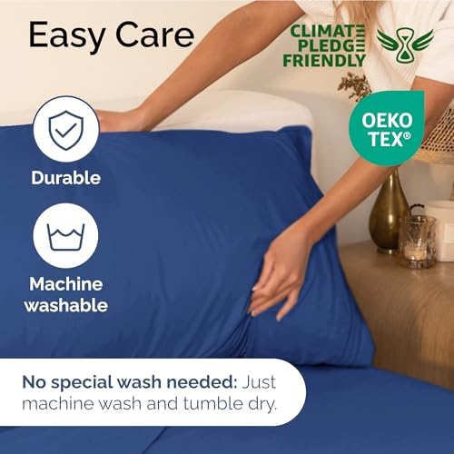 Full Size 4 Piece Sheet Set - Ultra Soft & Cooling Bed Sheets - Cobalt Blue