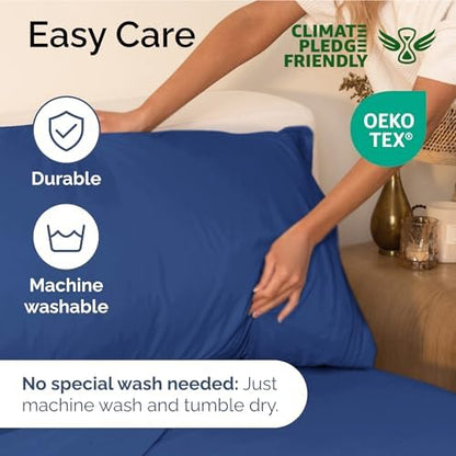 Full Size 4 Piece Sheet Set - Ultra Soft & Cooling Bed Sheets - Cobalt Blue