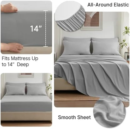 Anluoer Twin Comforter Set, 5 Piece Bed in a Bag Twin Bedding Sets