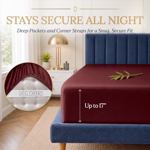 DECOLURE 100% Viscose Derived from Bamboo Sheets Twin Size | 3 Pc Bed Set