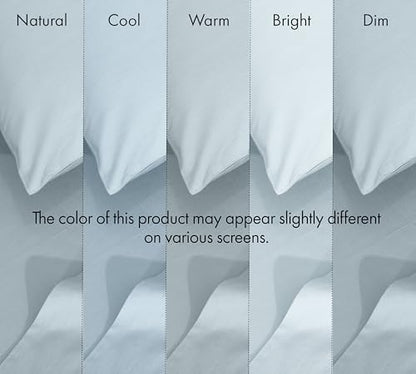 RUVANTI 100% Cotton Twin XL Sheets, Percale Weave Twin XL Set, Blue