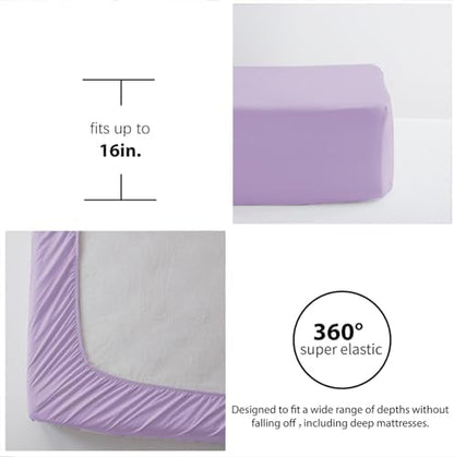Full Size Comforter Sets 7 Piece,Lavender Bed in a Bag Full Bedding Set