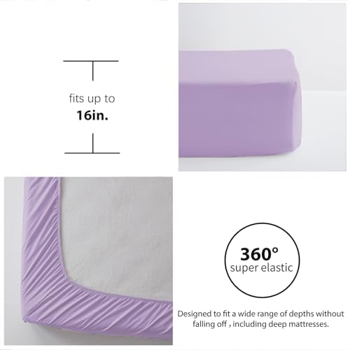 King Size Comforter Set 7 Piece, Lavender Bed in a Bag King Bedding Sets