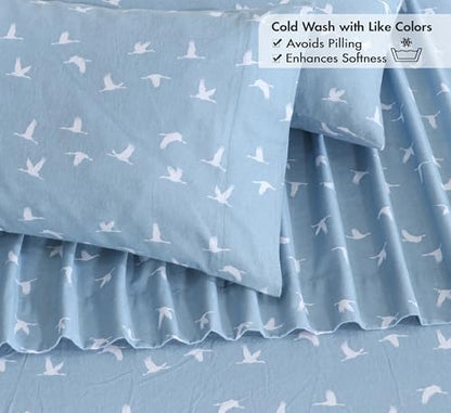 RUVANTI Flannel Sheets Set King Size,We Fly