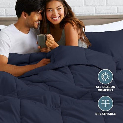 Bare Home Full Comforter Set - 1800 Ultra Soft (Full, Midnight Blue)