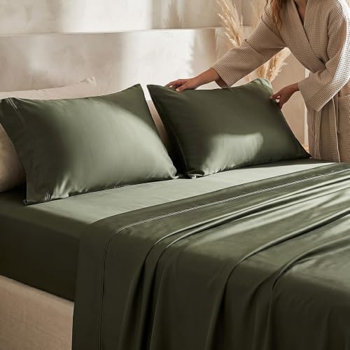 EverGrace Tencel™ Sheet Set, Breathable & Cooling, Queen, Dark Olive Green