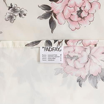 FADFAY Floral Sheets Set Full Vintage Rose Floral Bedding Shabby Grey and Pink Peony Print Sheets Farmhouse Bedding 800 Thread Count 100% Egyptian Cotton Soft Deep Pocket Fitted Sheet 4Pcs, Full Size