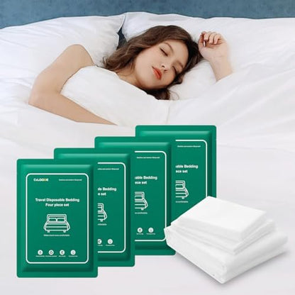4 Pack Disposable Bed Sheet Queen Size for Travel