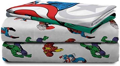 Marvel Comics Avengers Queen Comforter Set 7 Piece Soft Boys Bedding, Multi