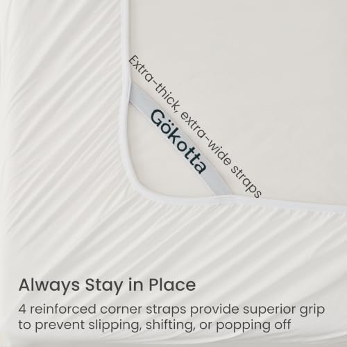 GOKOTTA 4 Piece Full Size Sheet Set - Soft, Breathable & Cozy - Cream White