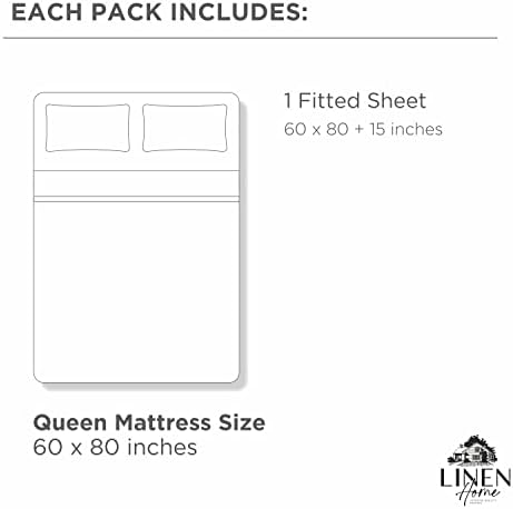 Linen Home Queen Size Fitted Sheet only 100% Cotton Percale, English Rose