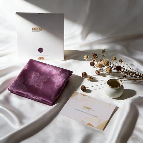 ZIMASILK 100% Pure Mulberry Silk Pillow Cases for Hair and Skin, Queen