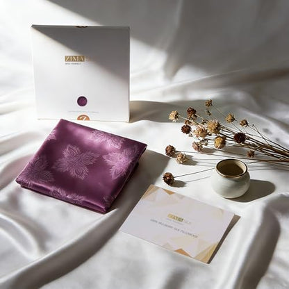 ZIMASILK 100% Pure Mulberry Silk Pillow Cases for Hair and Skin, Queen