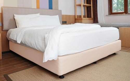 ALYVIA SPRING Full Size Box Spring Cover Jersey Knit Stretchy, Pink