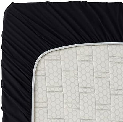 Clara Clark Bed Sheets, Premier 1800 Series 4 Piece Bed Sheet Set, Deep Pocket, Wrinkle, Fade, Stain Resistant, Luxury Soft Bedding Sheets & Pillowcases, Full, Black