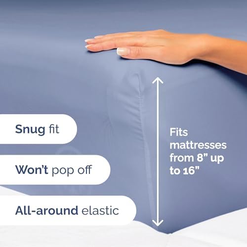 Queen Size 4 Piece Sheet Set - Ultra Soft & Cooling Sheets - Dusty Purple