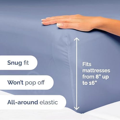 Queen Size 4 Piece Sheet Set - Ultra Soft & Cooling Sheets - Dusty Purple