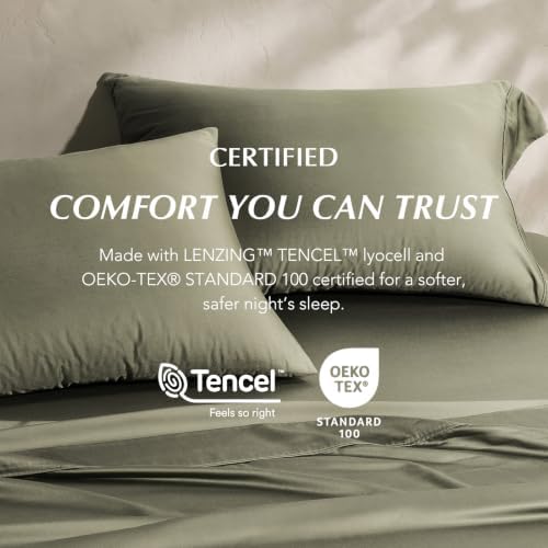 EverGrace Tencel™ Sheet Set, Breathable & Cooling, Cal.King, Dried Sage