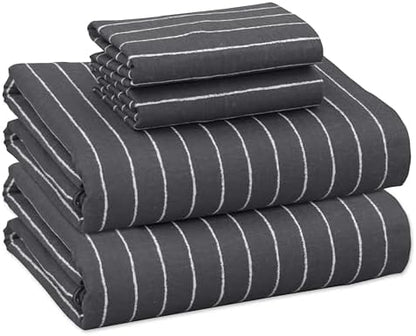 RUVANTI Flannel Sheets King Size, Pinn Stripe