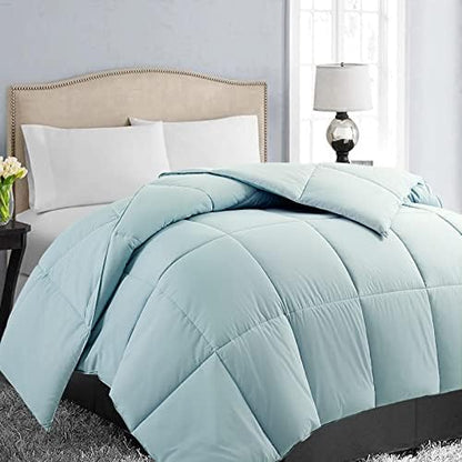 EASELAND Oversized King Down Alternative Comforter, Aqua, 98x116