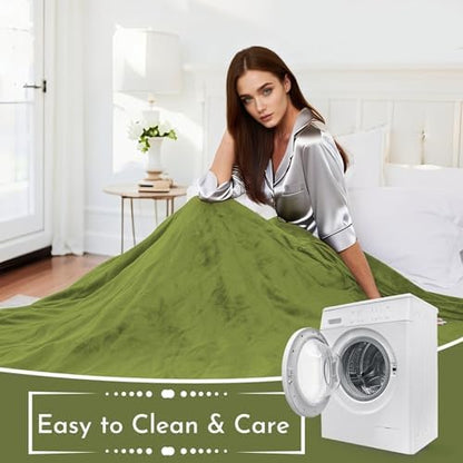Electric Heated Blanket Full Size 72"x84", Light Grass Green