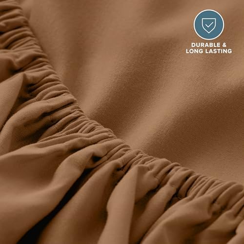 Bare Home Full Fitted Sheet - 1800 Ultra-Soft (Full, Caramel)