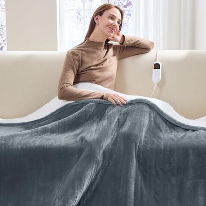 Heated Electric Blanket Full, Heating Blanket,72" x 84", Ash Gray