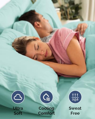 Flex Top Split Head King 6 Piece Sheet Set - Soft & Cooling - Spa Blue