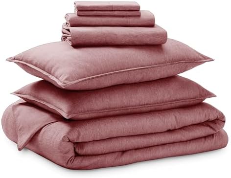 Bare Home Bed-in-A-Bag 7 Piece Set (Full, Heathered Rosewood)