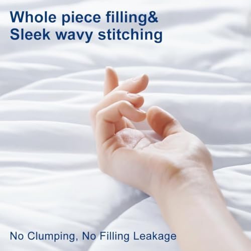 MEELUS Lightweight Comforter Cooling White, All Season Duvet Insert
